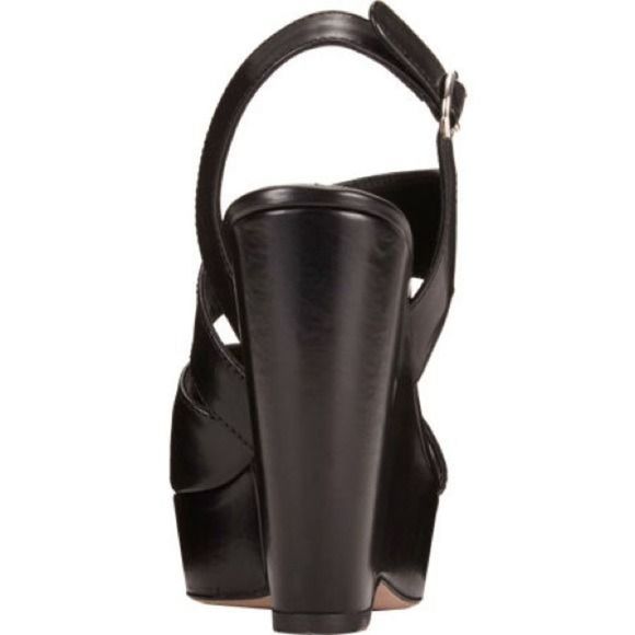 Prada Black Leather Asymmetrical Wedge Sandal 10 - Picture 4 of 9